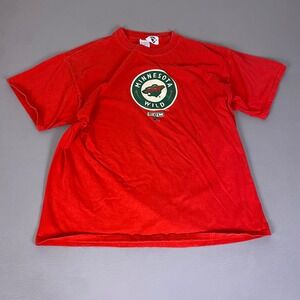 Minnesota‎ Wild NHL Graphic T-Shirt CCM Men's XL Red Short Sleeve Vintage Hockey